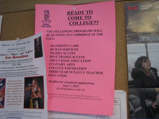 College opportunities in Cambridge Bay